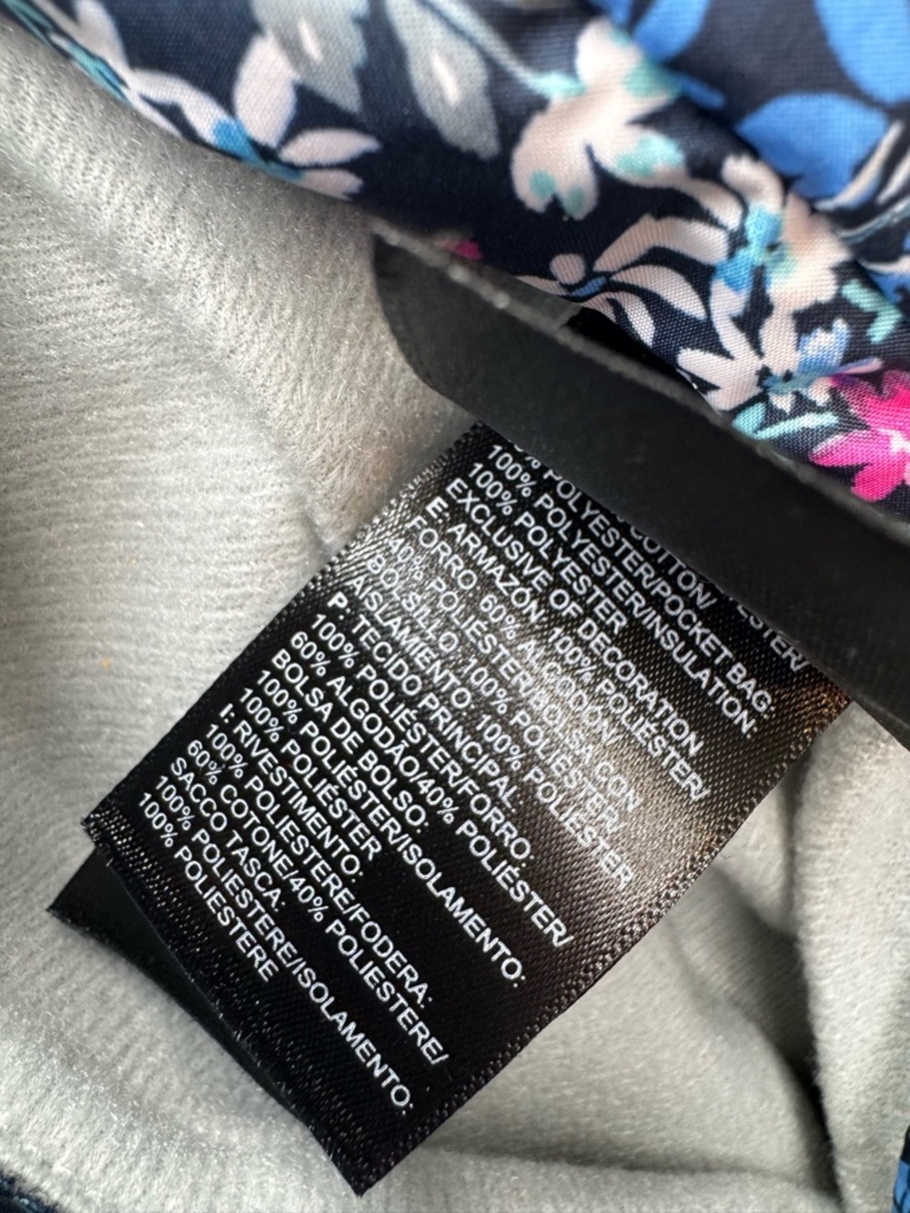 The North Face Kids ReversableFloral Print Jacket - Blue/Pink/Black - Picture 4 of 6